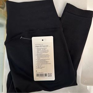 Lululemon black align leggings 25" size 6